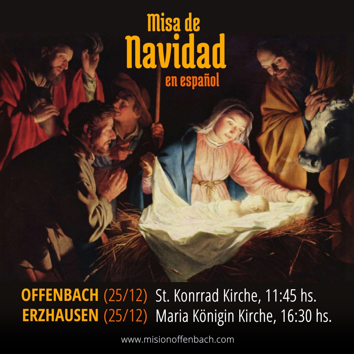 Misas de Navidad, 25 de Diciembre 2025 en&nbsp;español